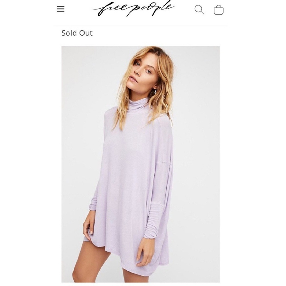 Free People sz M Terry Turtleneck Tunic wool blend - Picture 7 of 7